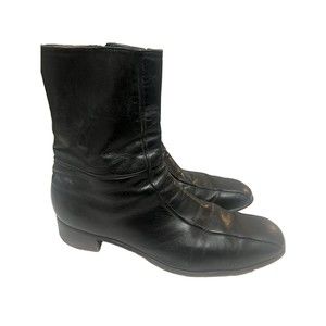 Florsheim Imperial VTG Mens Black Leather Zip Ankle Boots US Size 11 Chelsea.